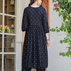 Noir Heritage Embroidered Cotton Kurta Pant Set with Dupatta