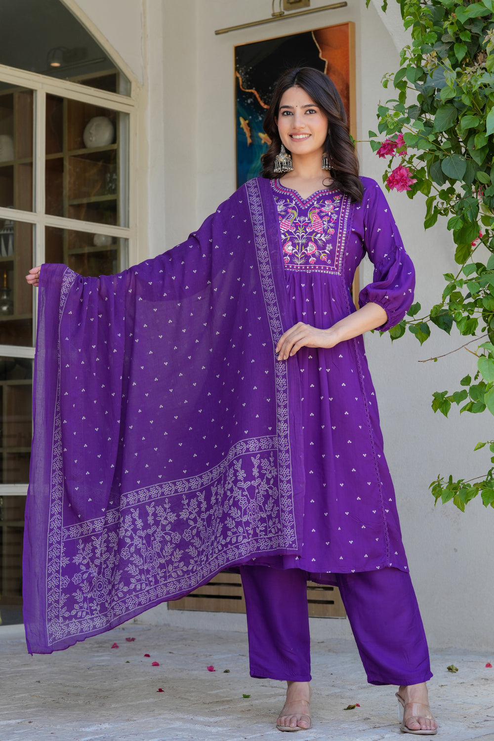 Chikankari Embroidered Kurta Palazzo Set with Dupatta