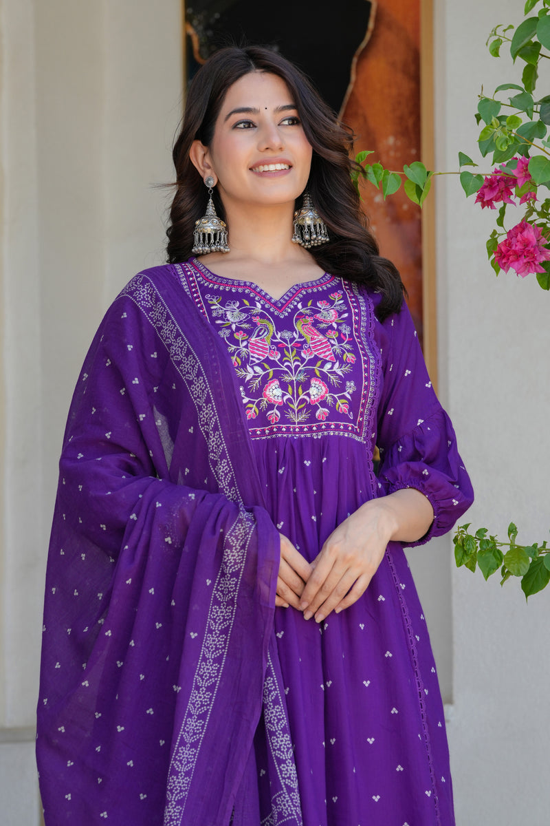 Chikankari Embroidered Kurta Palazzo Set with Dupatta