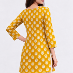 Sunbeam Bloom Square-Neck Cotton Floral Top