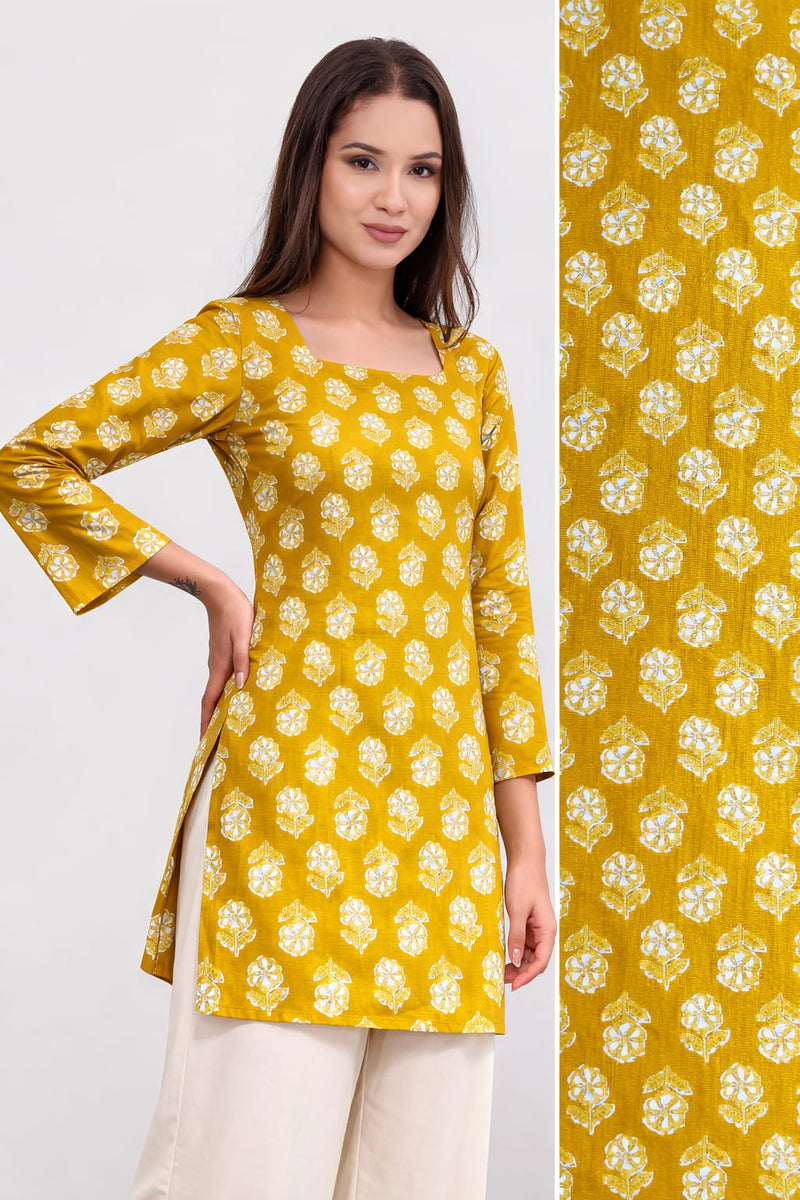 Sunbeam Bloom Square-Neck Cotton Floral Top