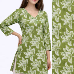 Verdant Bloom Square-Neck Cotton Floral Top
