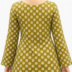 Verdant Whisper Floral V-Neck Cotton Top