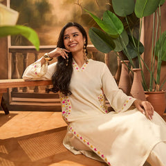 Ivory Embroidered Co-ord Set