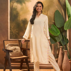 Ivory Embroidered Co-ord Set