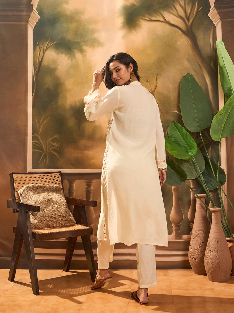 Ivory Embroidered Co-ord Set