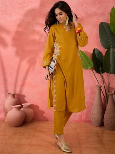 Ivory Embroidered Co-ord Set