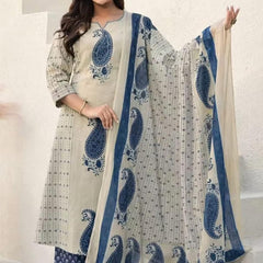 Straight  Kurta 3 Pcs Set With New Style in Print