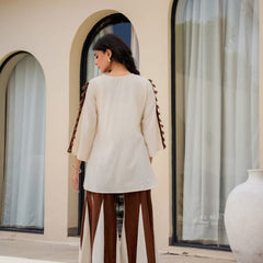 Embroidered Top With Kali Pants - EMBROIDERY WORK   detailing co-ord