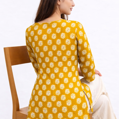 Sunbeam Bloom Square-Neck Cotton Floral Top